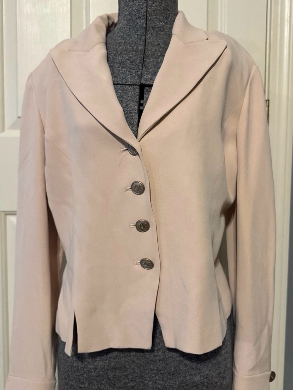 Dana Buchman Pale Blush Button-Front Blazer